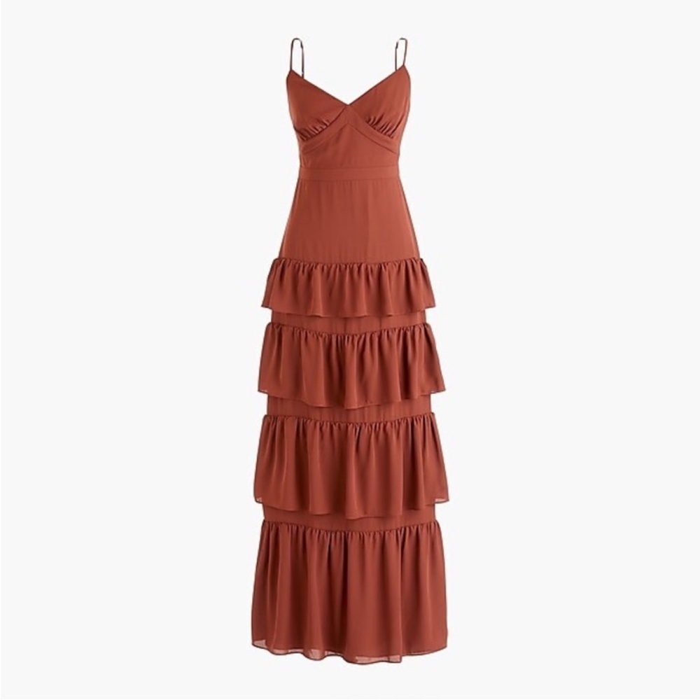 J.Crew Cha Cha Tiered Ruffle Maxi Dress Size 6